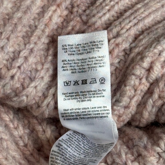 Wax London Wilde Boxy Crew Thick Heavyweight Knit in Pink Wool Blend Size Large - Picture 6 of 11